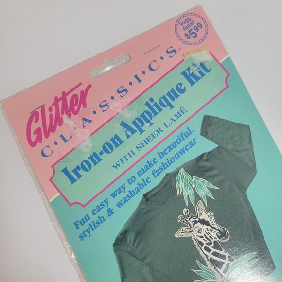 Glitter Classics Iron-On Applique Kit with Sheer Lame Giraffe Design #Ak101 - Picture 4 of 4